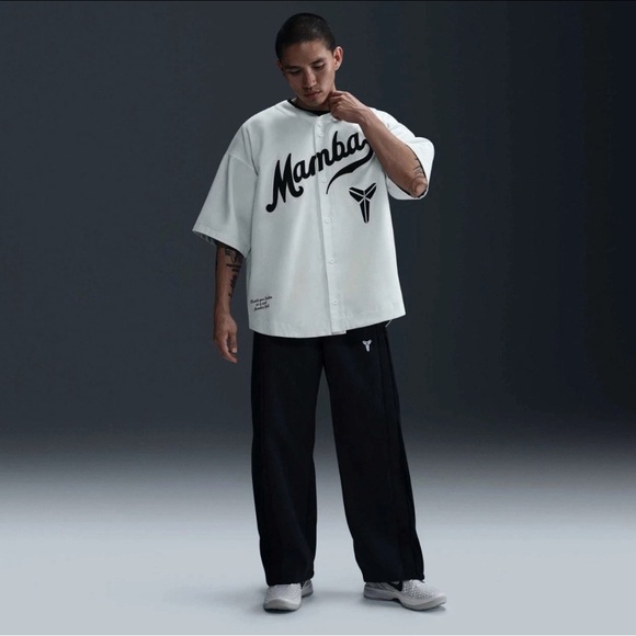 Nike Kobe Bryant Mamba Baseball Jersey White Black IB0007 133 Men's Large